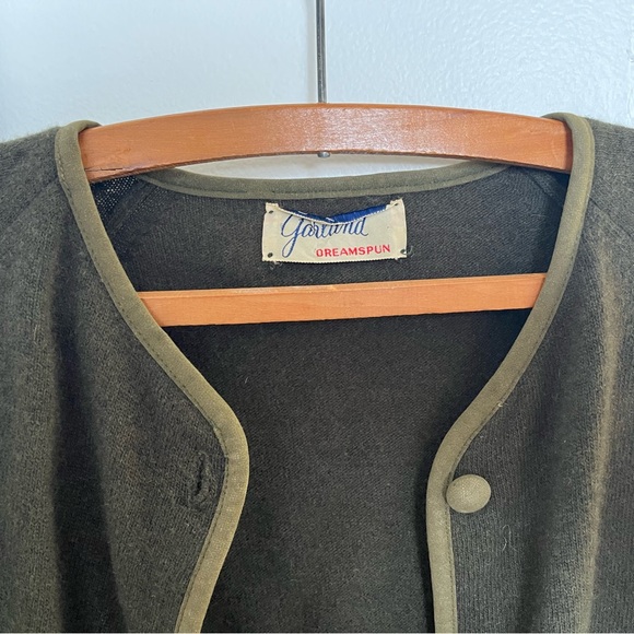Cashmere sweater cardigan, vintage forest green - Picture 3 of 5